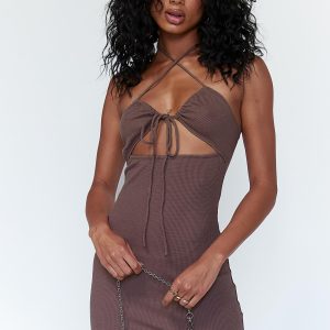 Adina Mini Dress Brown