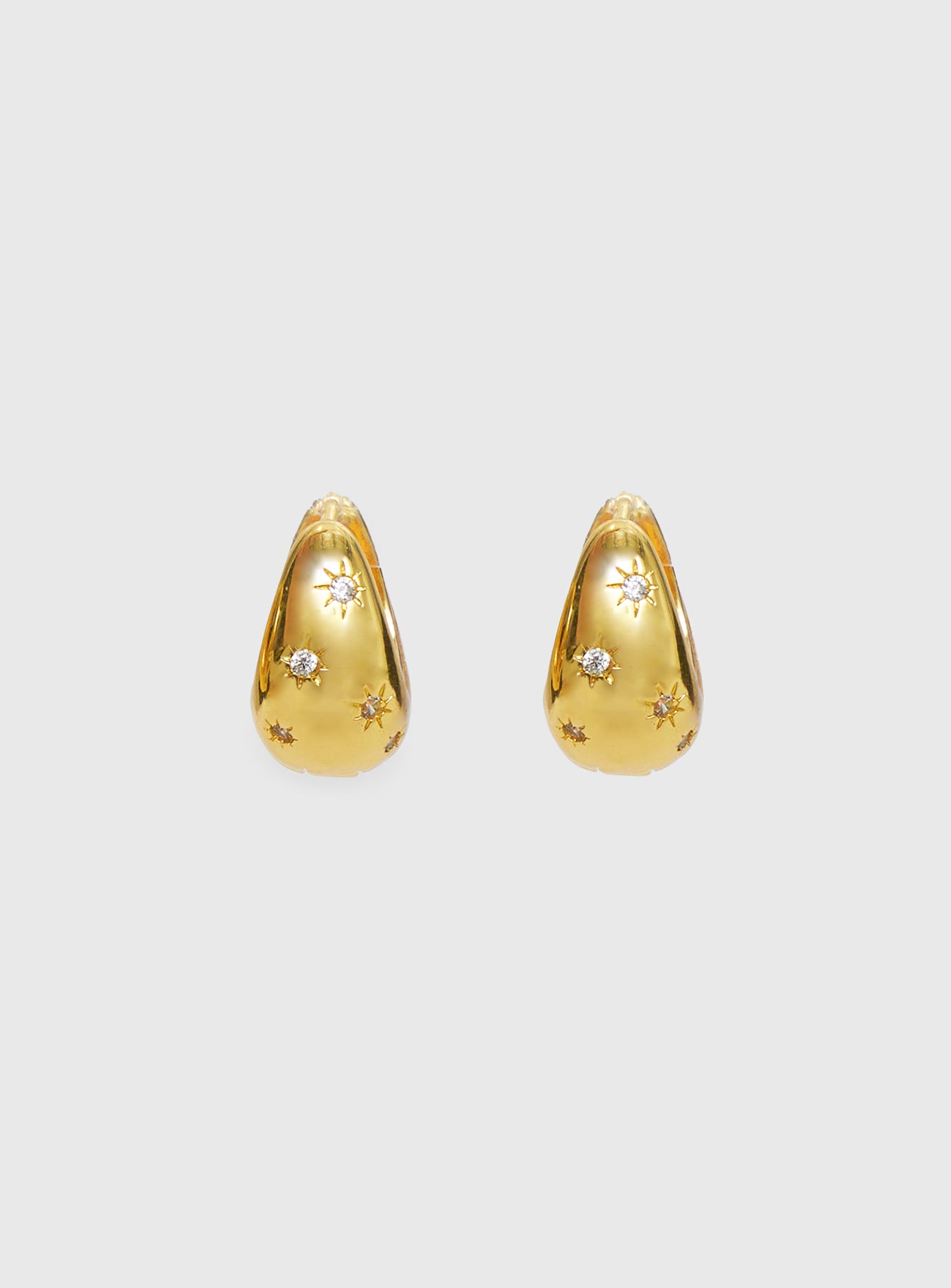 Dahna Diamante Detail Earrings Gold - Image 2