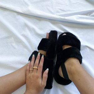 Stripe Slipper Black