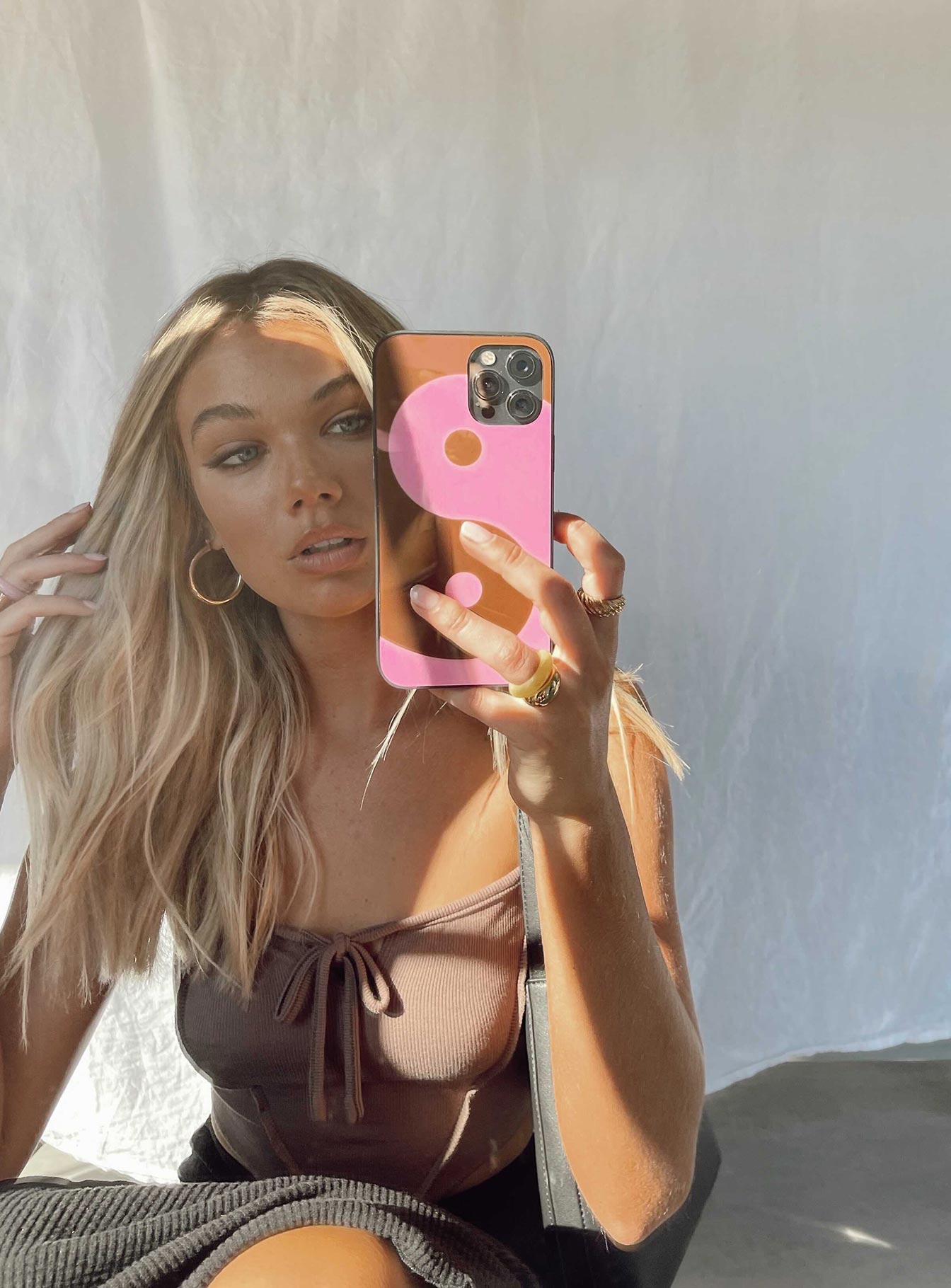 Peace Train iPhone Case Brown / Pink - Image 2