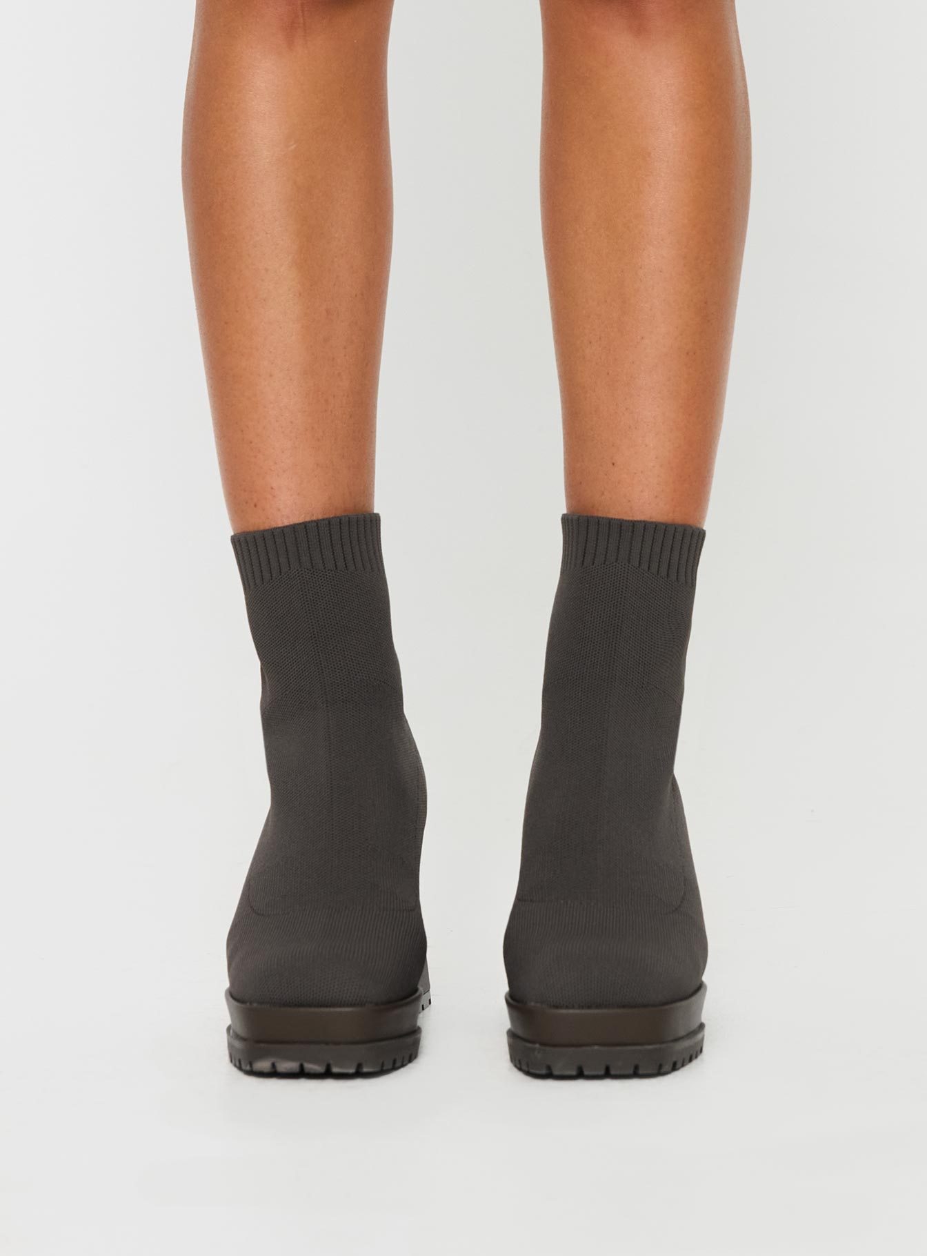 Malayah Knit Boots Olive Green - Image 2