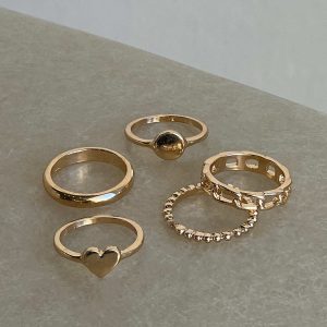 Spade Ring Set Gold