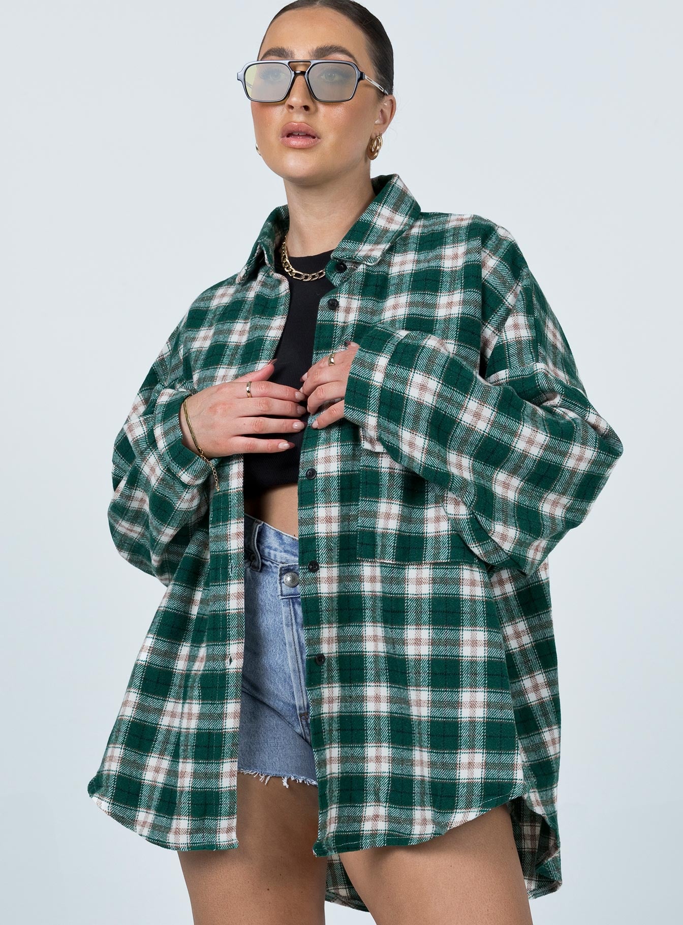 Ken Checkered Shirt Green - Image 3