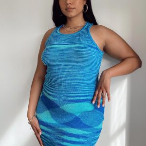 Elish Mini Dress Blue Curve