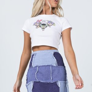Catherine Patchwork Mini Skirt Denim