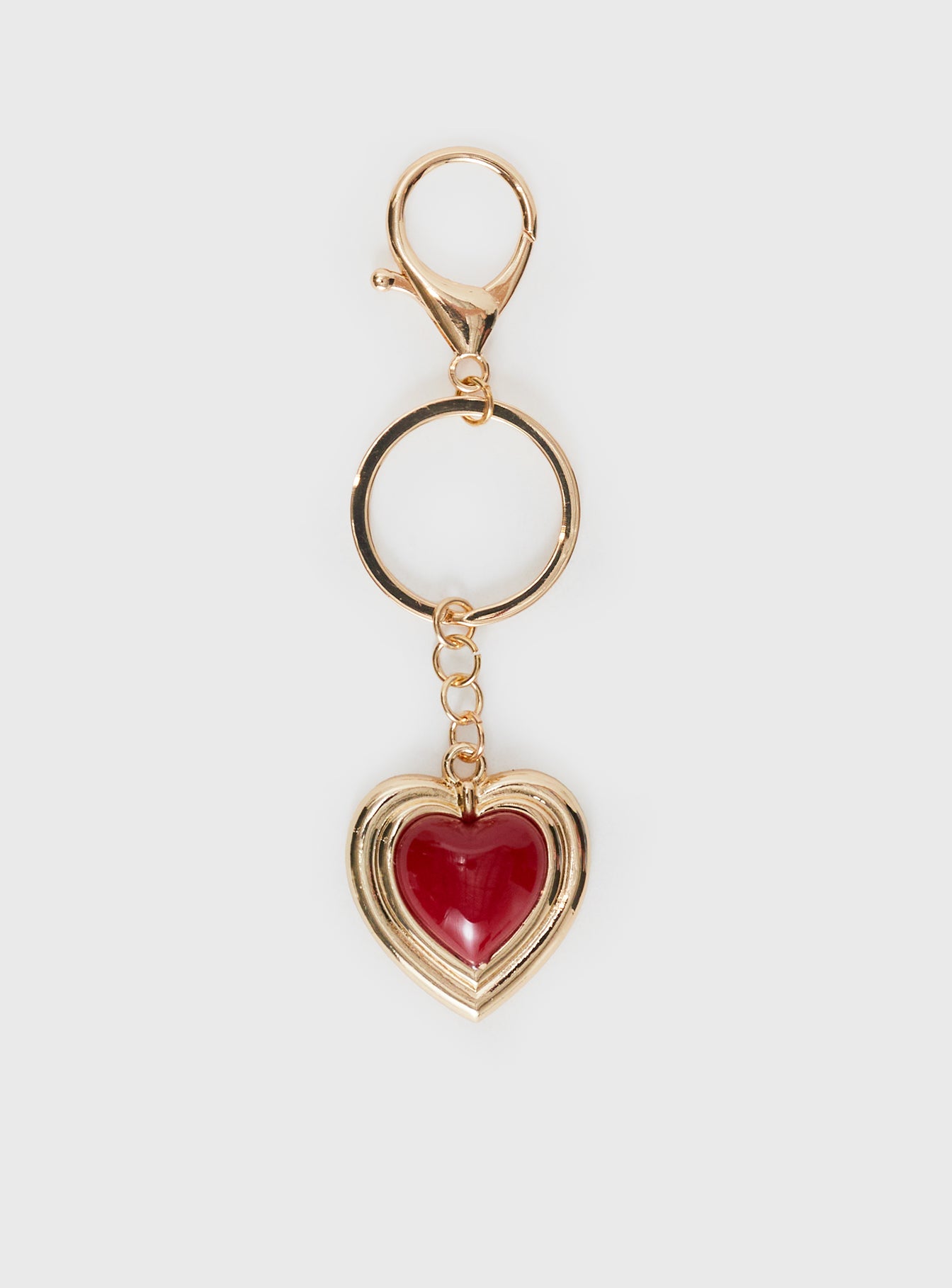 Red Heart Keyring Gold / Red - Image 2