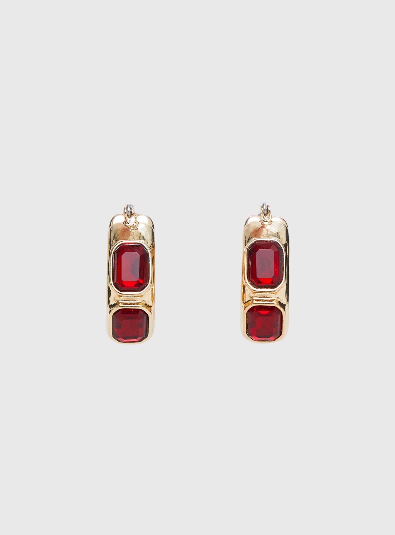 Gabrianna Hoop Earrings Gold / Red - Image 2