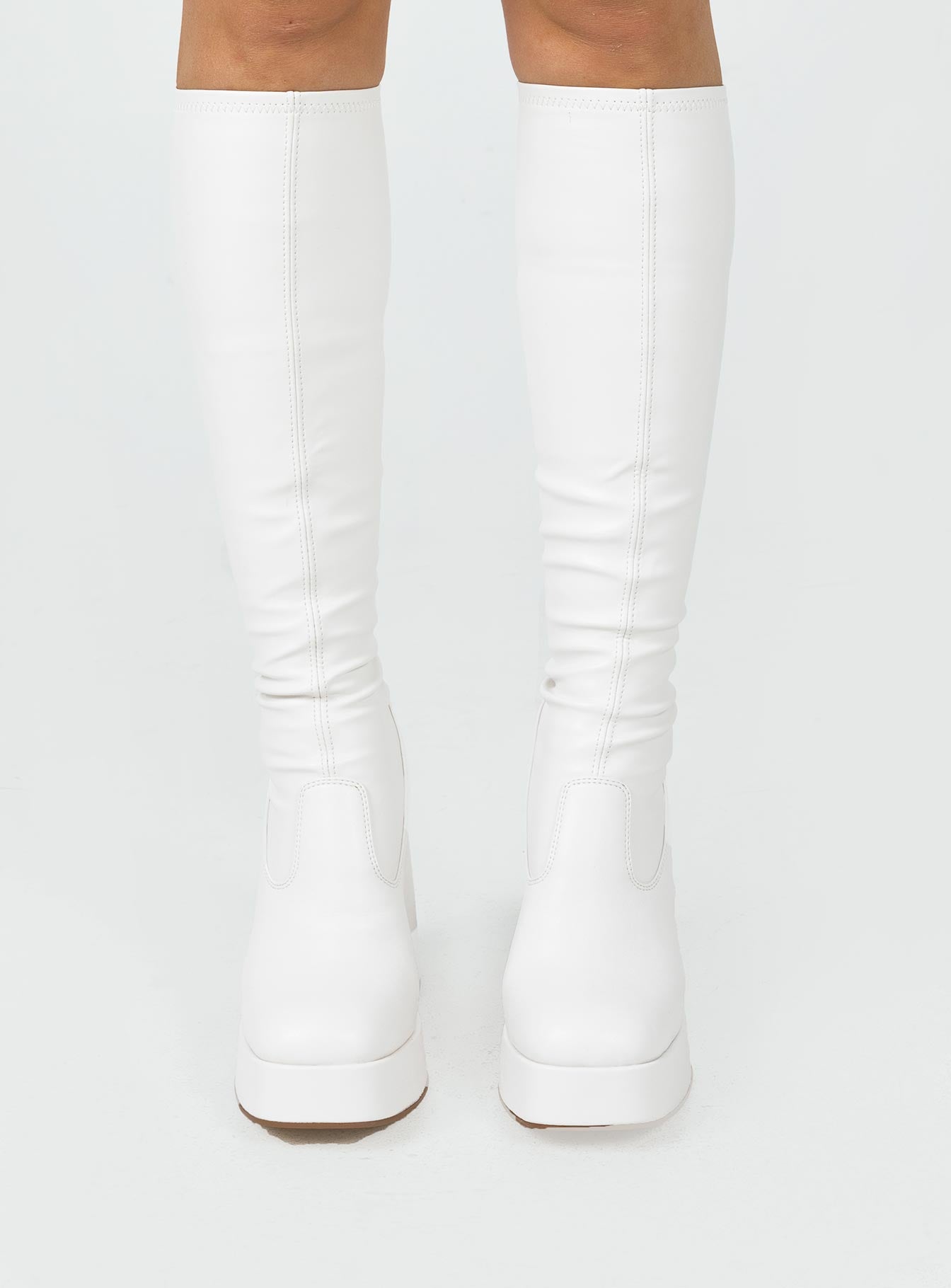 Windsor Smith Highkey Platform Knee High Boots Snow - Image 2