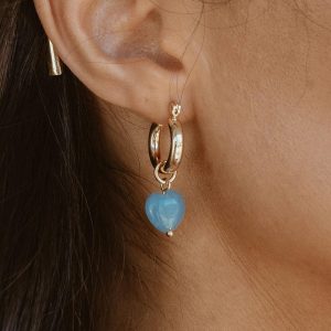 Breaking Hearts Earrings Blue