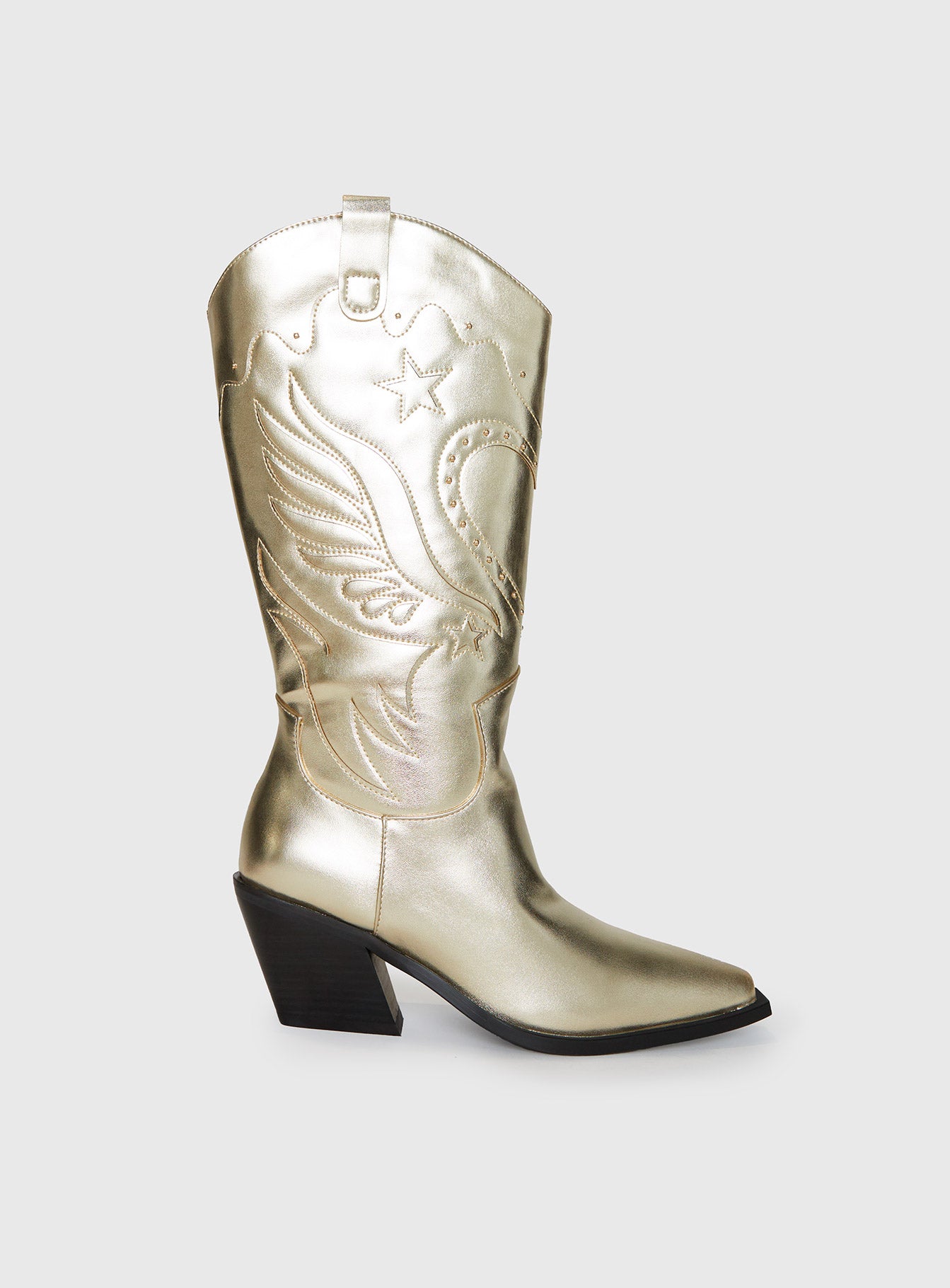 Billini Everlyn Cowboys Boots Gold Metallic - Image 2