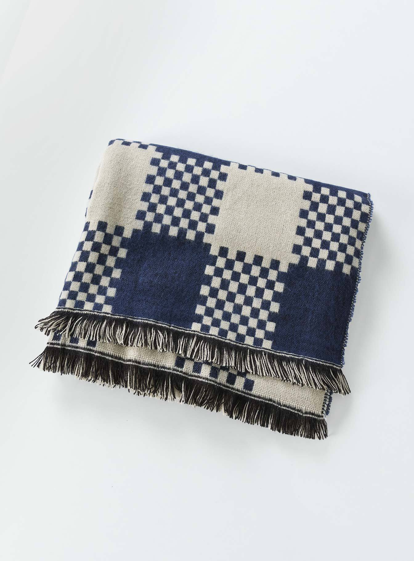 Ruthie Check Scarf Navy / White - Image 2