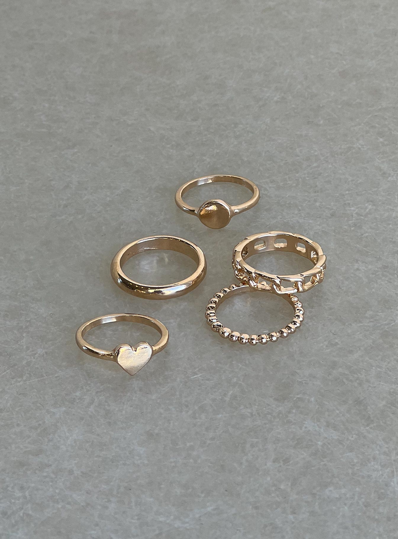 Spade Ring Set Gold - Image 2