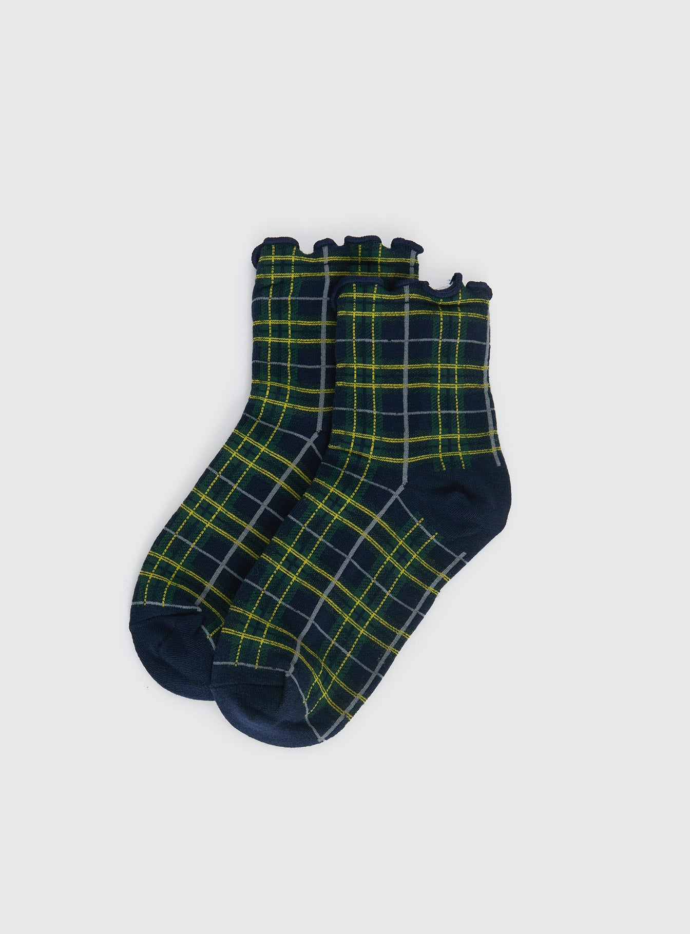 Zaylenna Frill Socks Navy Check - Image 2
