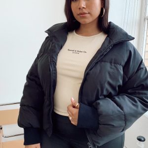 Abe Puffer Jacket Black Curve