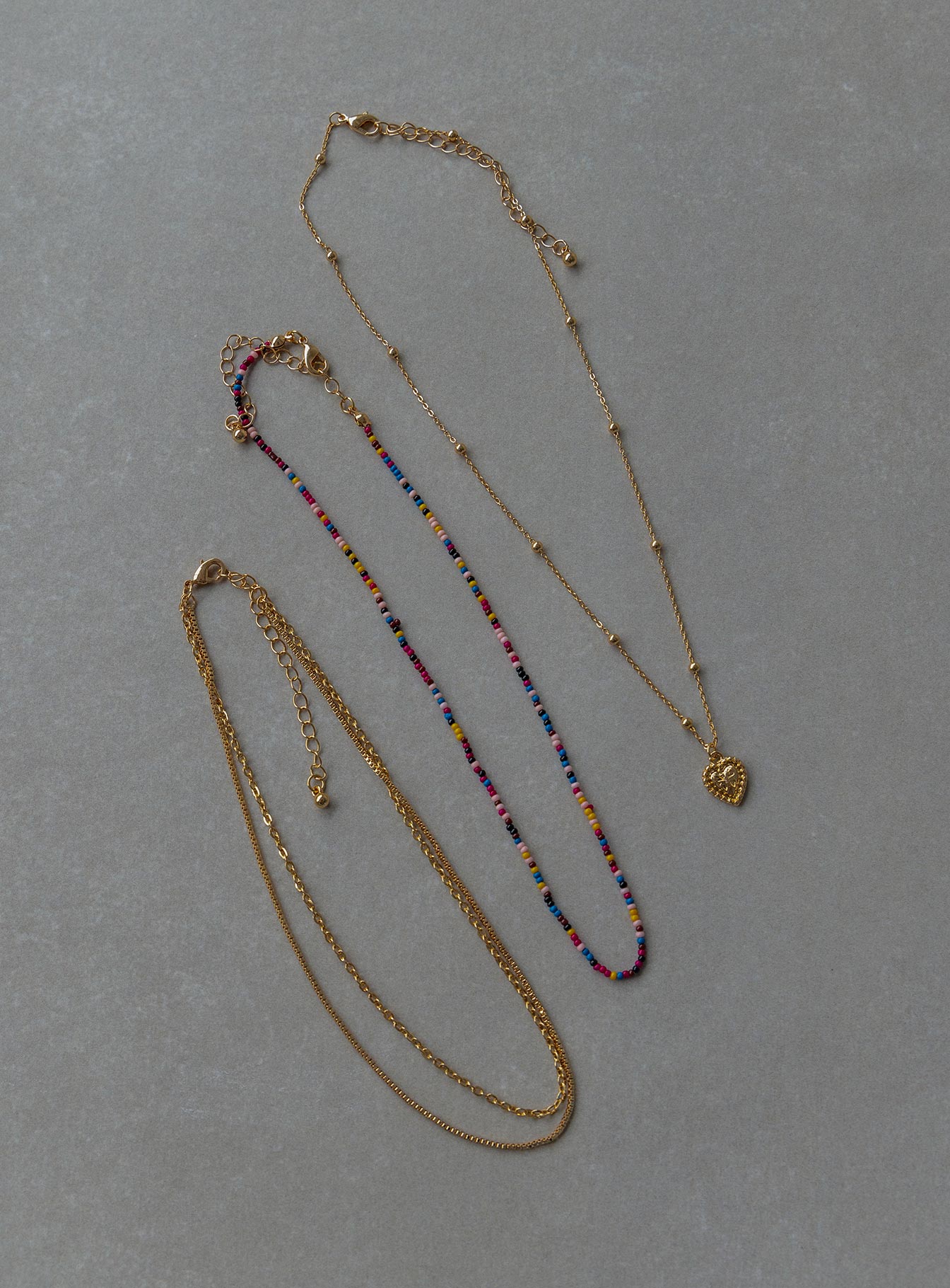 Opie Layered Necklace Gold / Multi