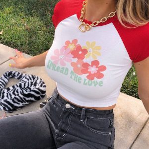 Spread The Love Graphic Top White