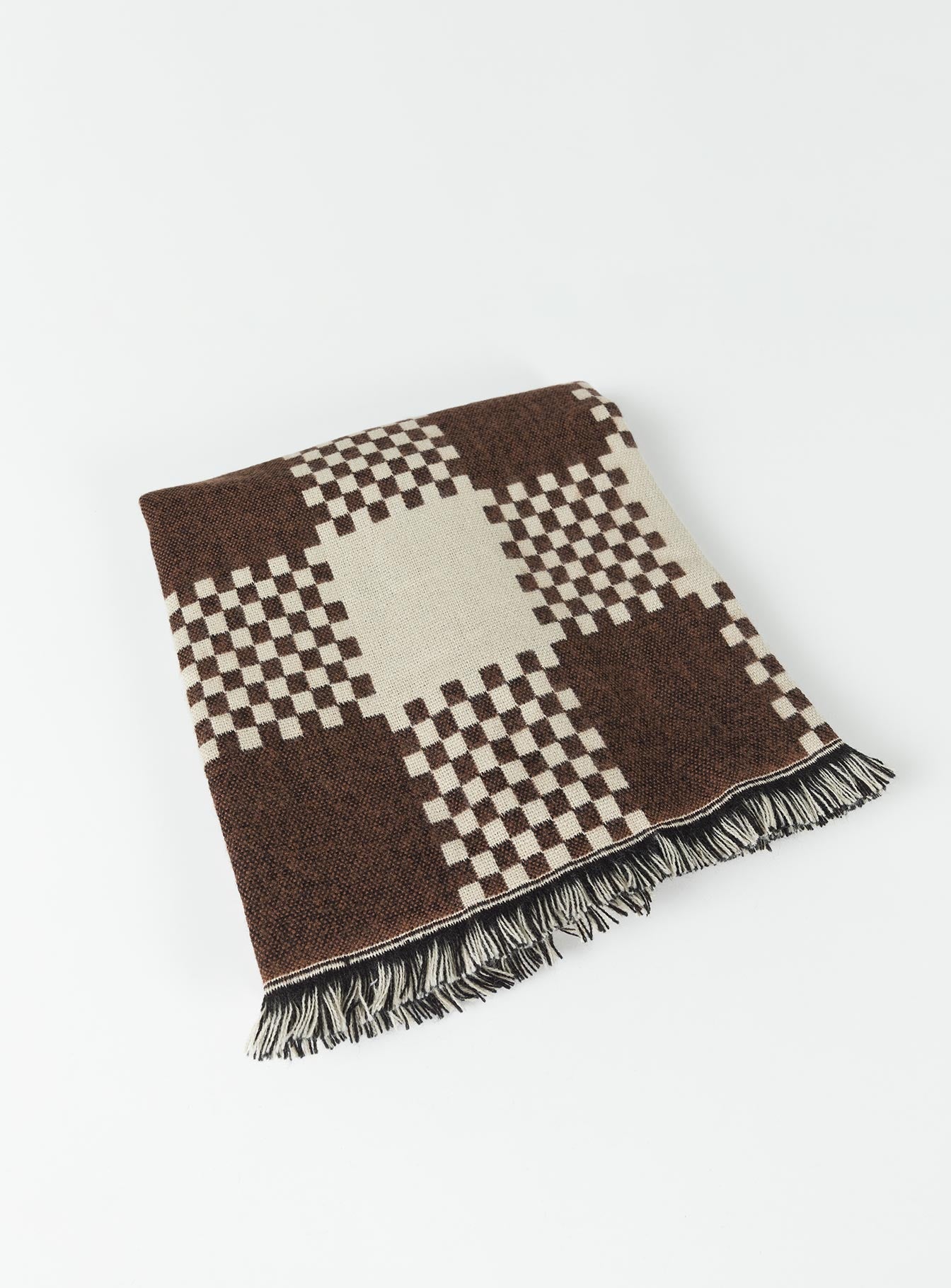 Ruthie Check Scarf Brown / White - Image 4