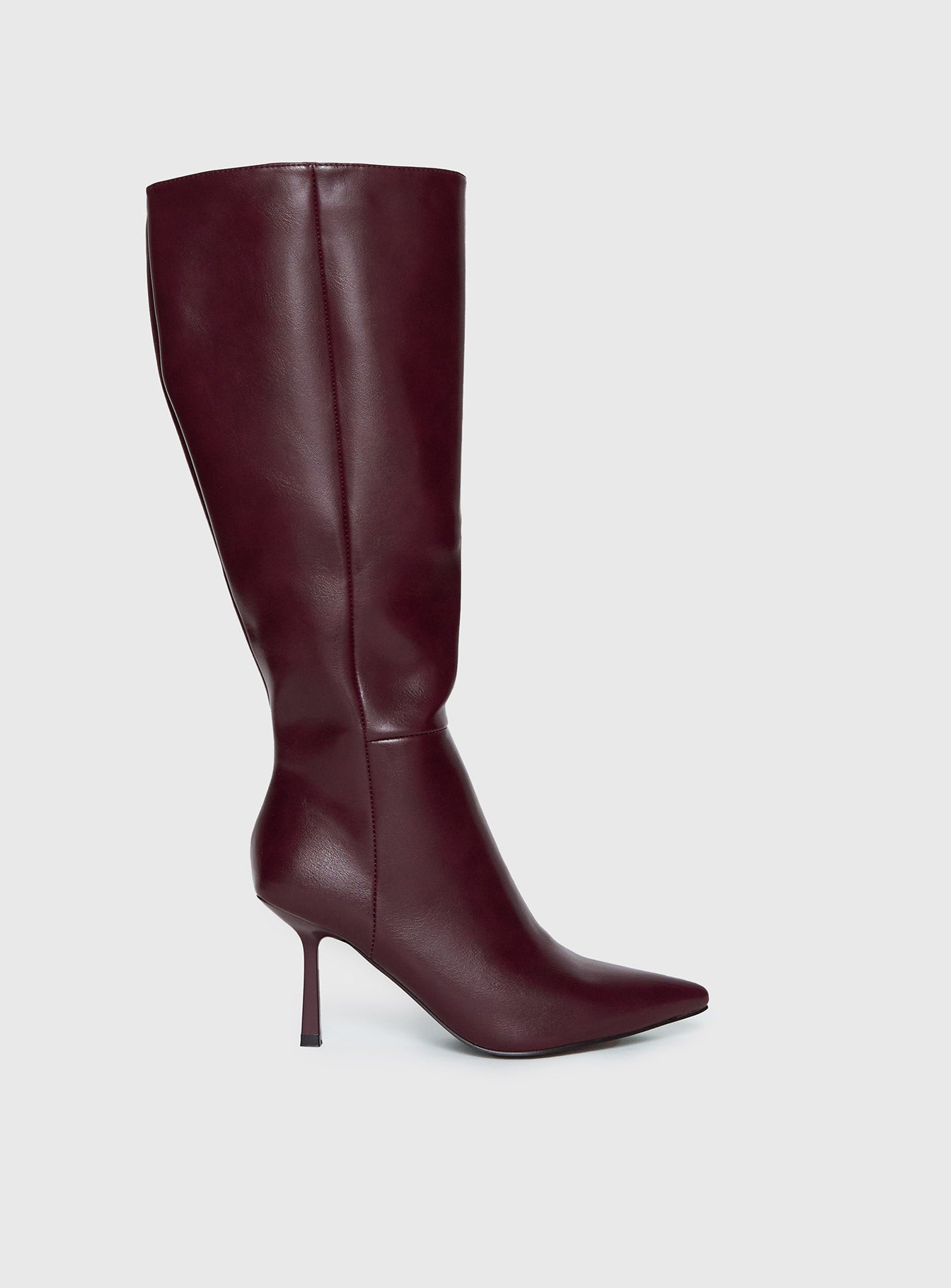 Harrie Knee High Boots Burgundy - Image 2