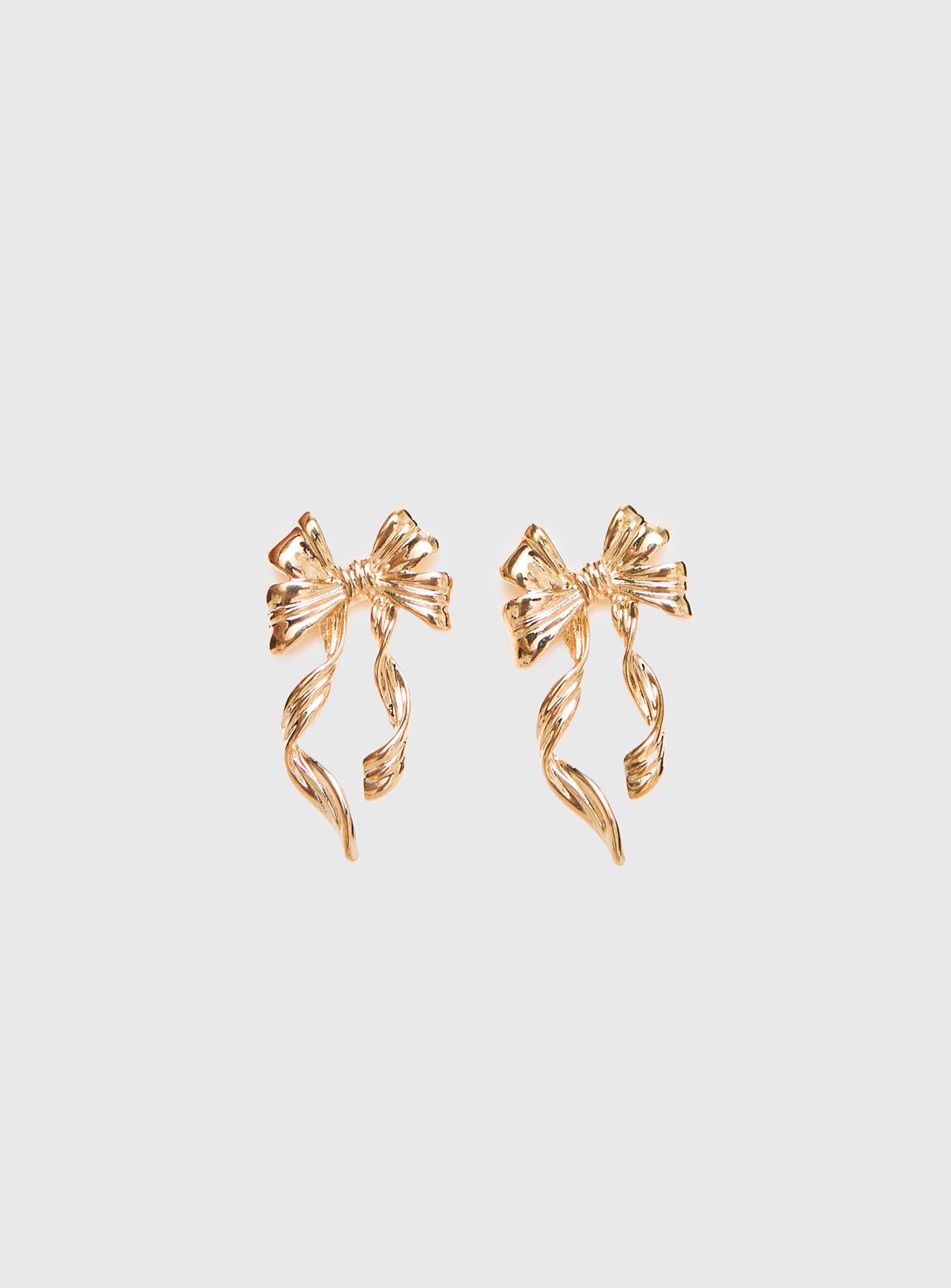Keep A Secret Bow Earrings Gold - Image 2