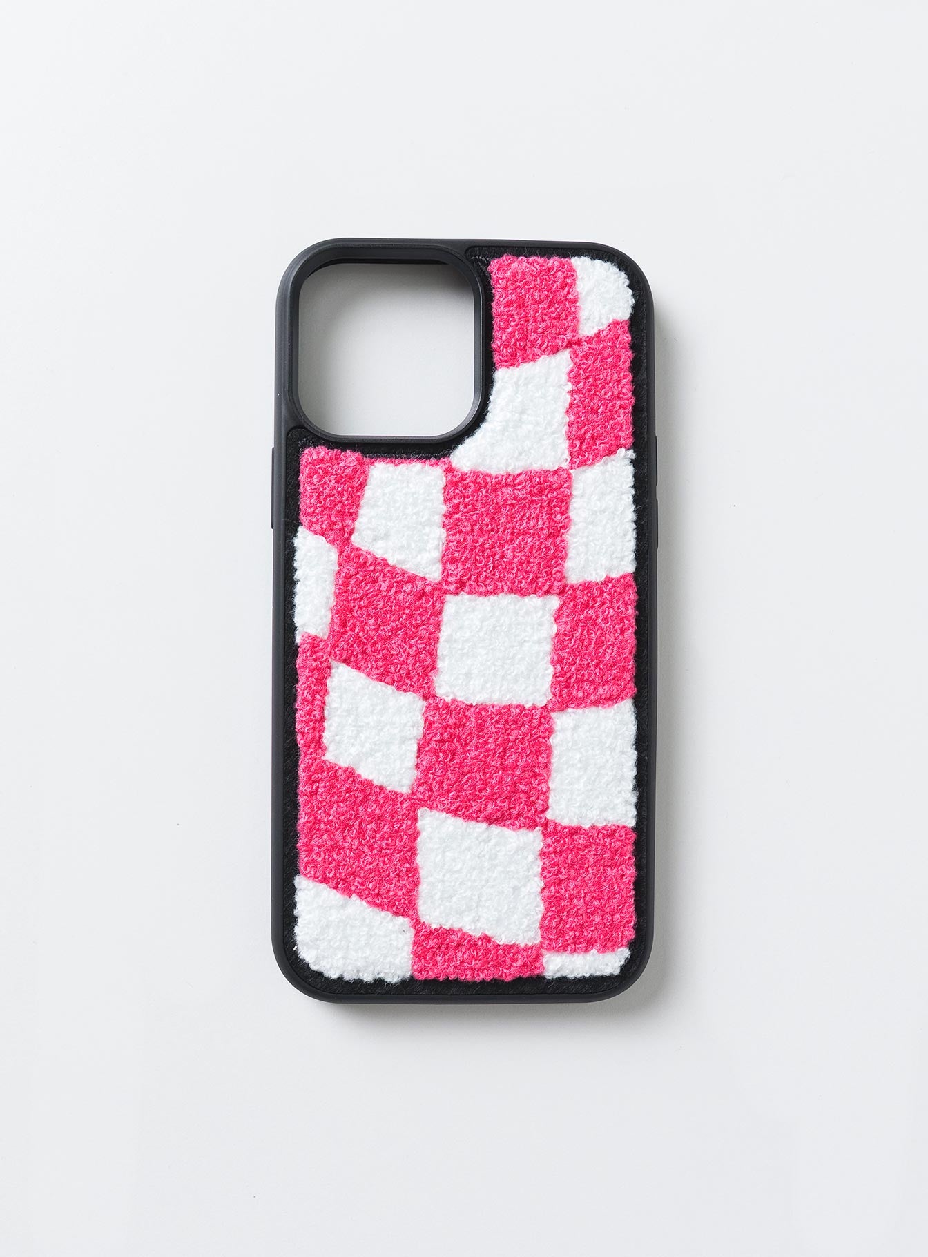 Avenue Check Textured iPhone Case Pink / White - Image 2