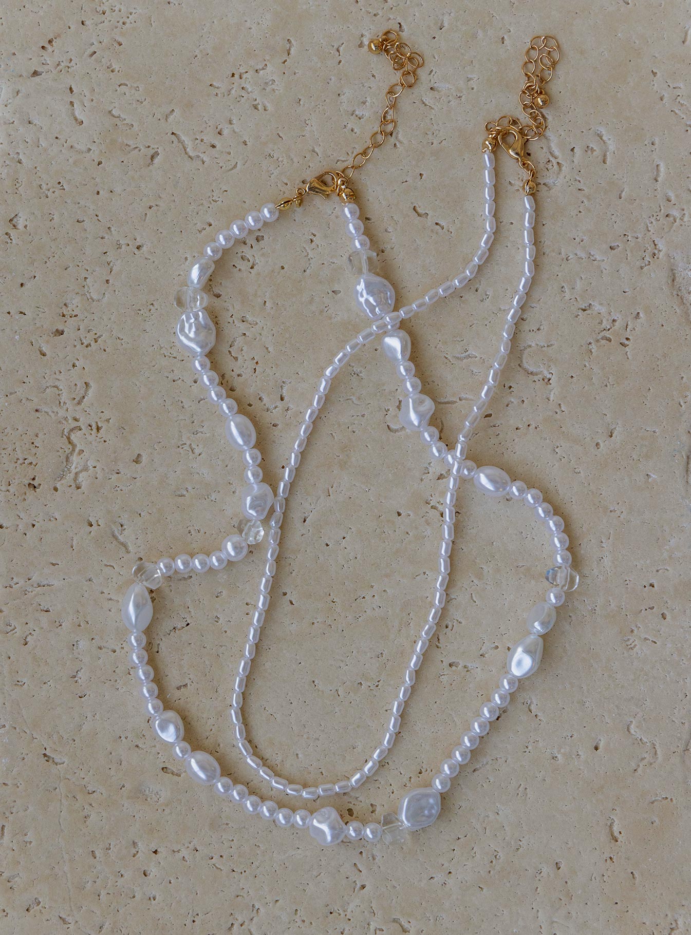 Rota Layered Necklace Gold / Pearl - Image 2