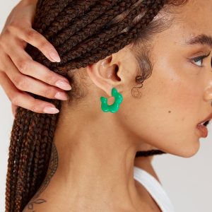 Driftwood Earrings Gold / Green