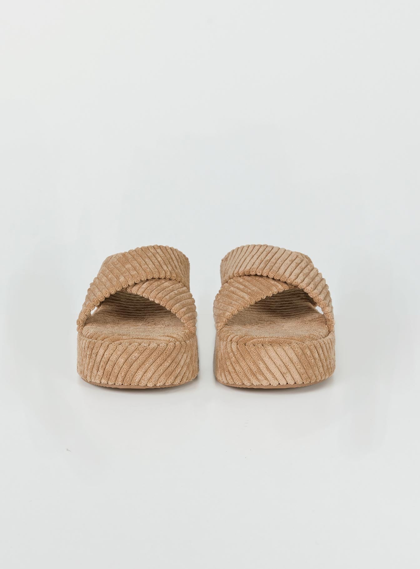 Kora Corduroy Sandals Beige - Image 2