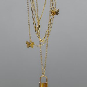 Malin Lock Necklace Gold
