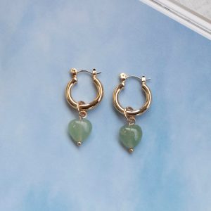 Breaking Hearts Earrings Green