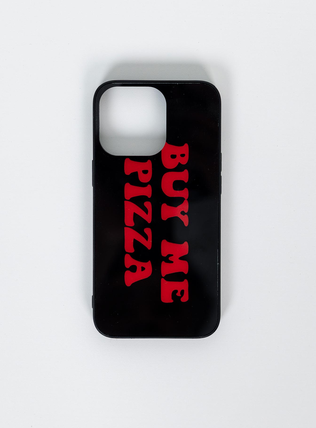 Buy Me Pizza iPhone Case Black / Red - Image 2