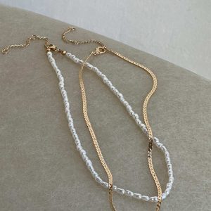 In The Zone Necklace Set Gold / White