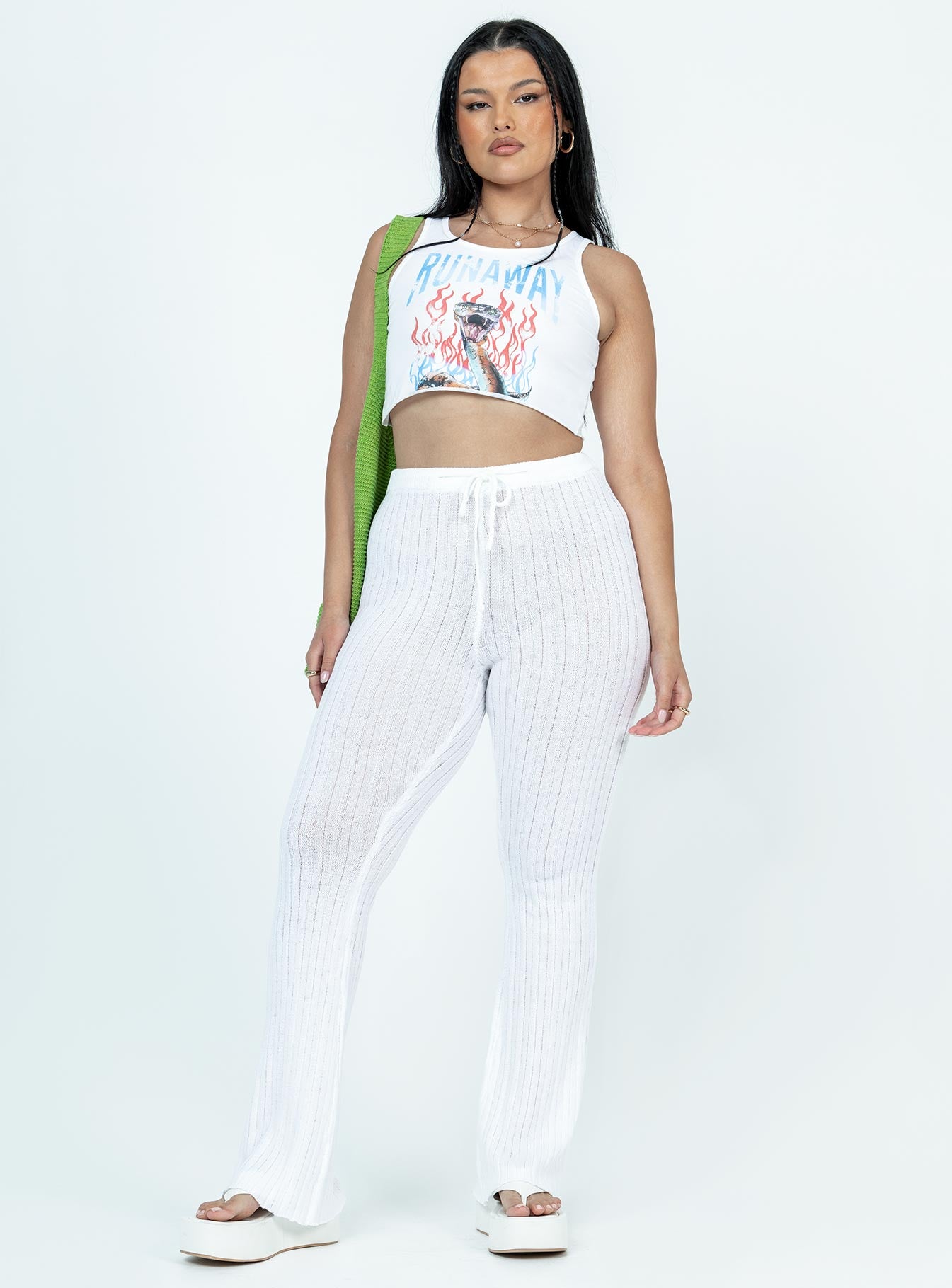 Santorini Knit Pant Ivory - Image 3