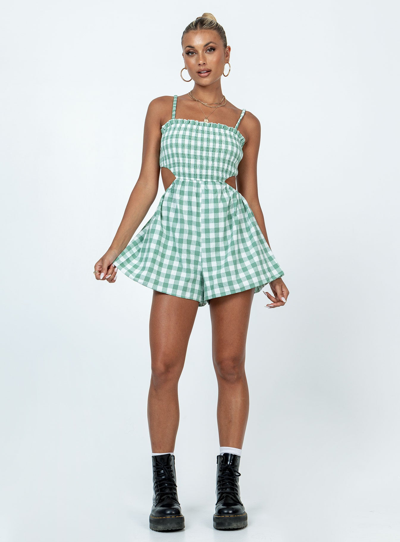 Danton Romper Green Gingham - Image 3