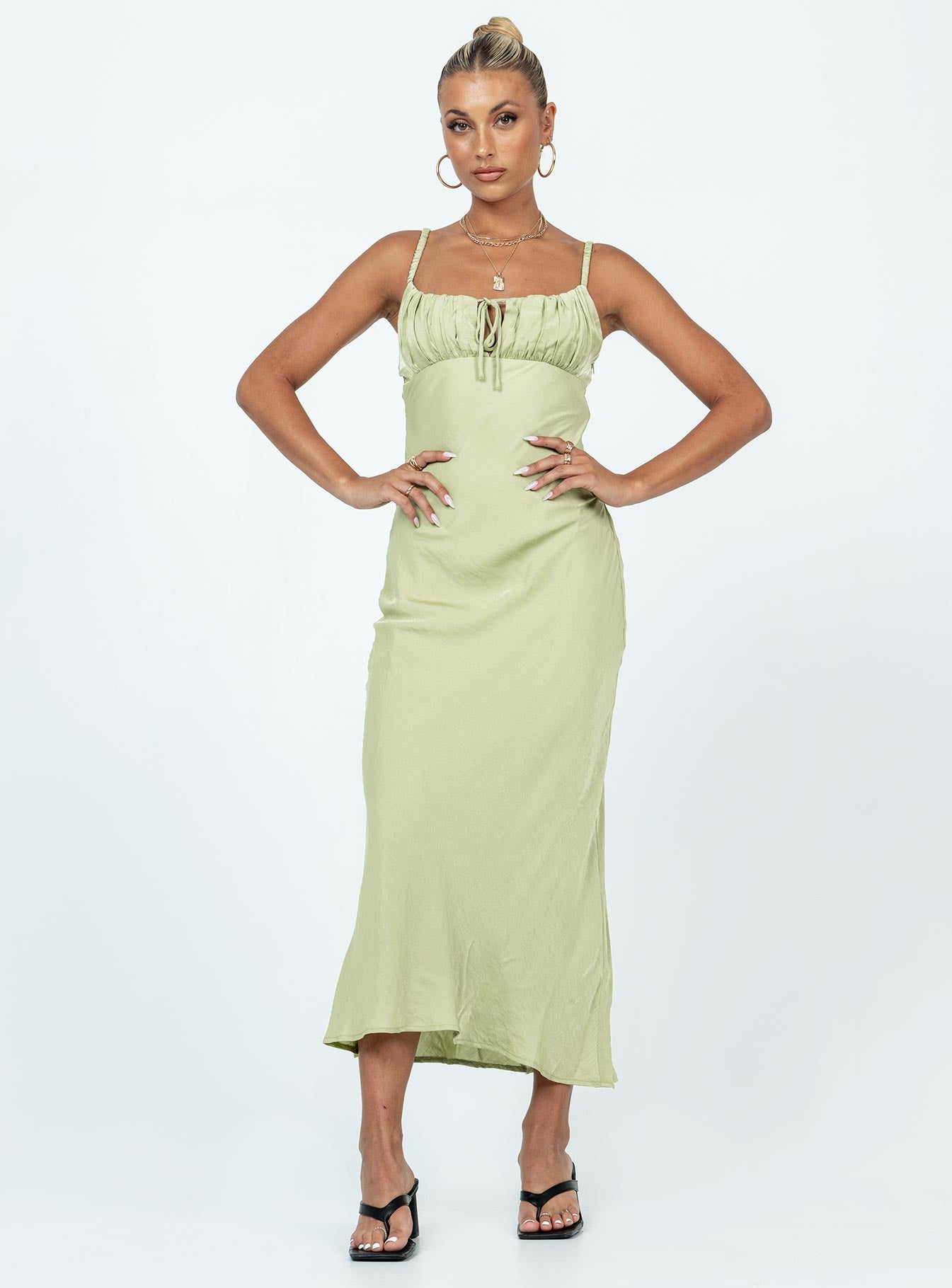 Nicoleta Midi Dress Green - Image 3