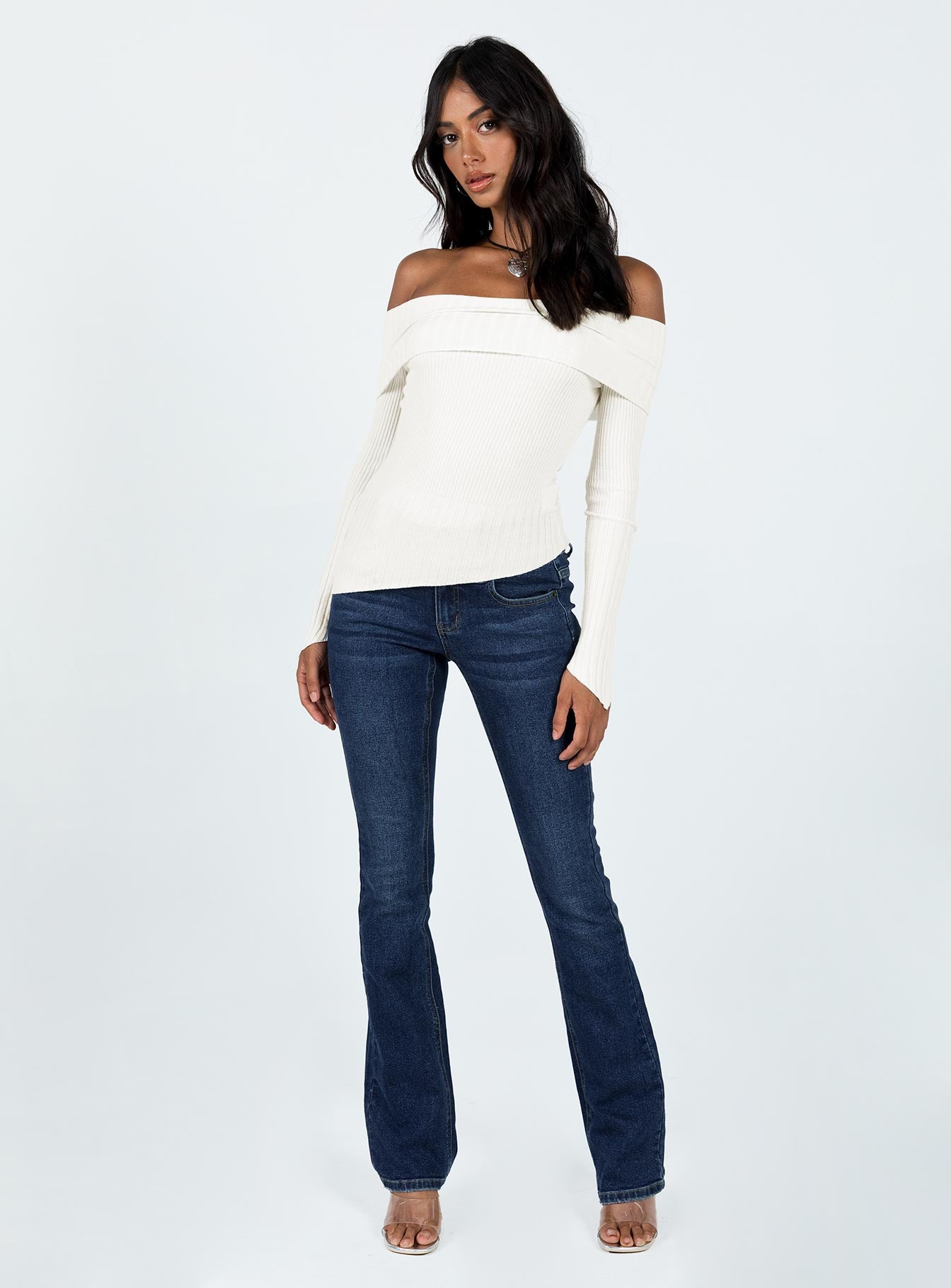 Wyandra Off The Shoulder Sweater White - Image 3