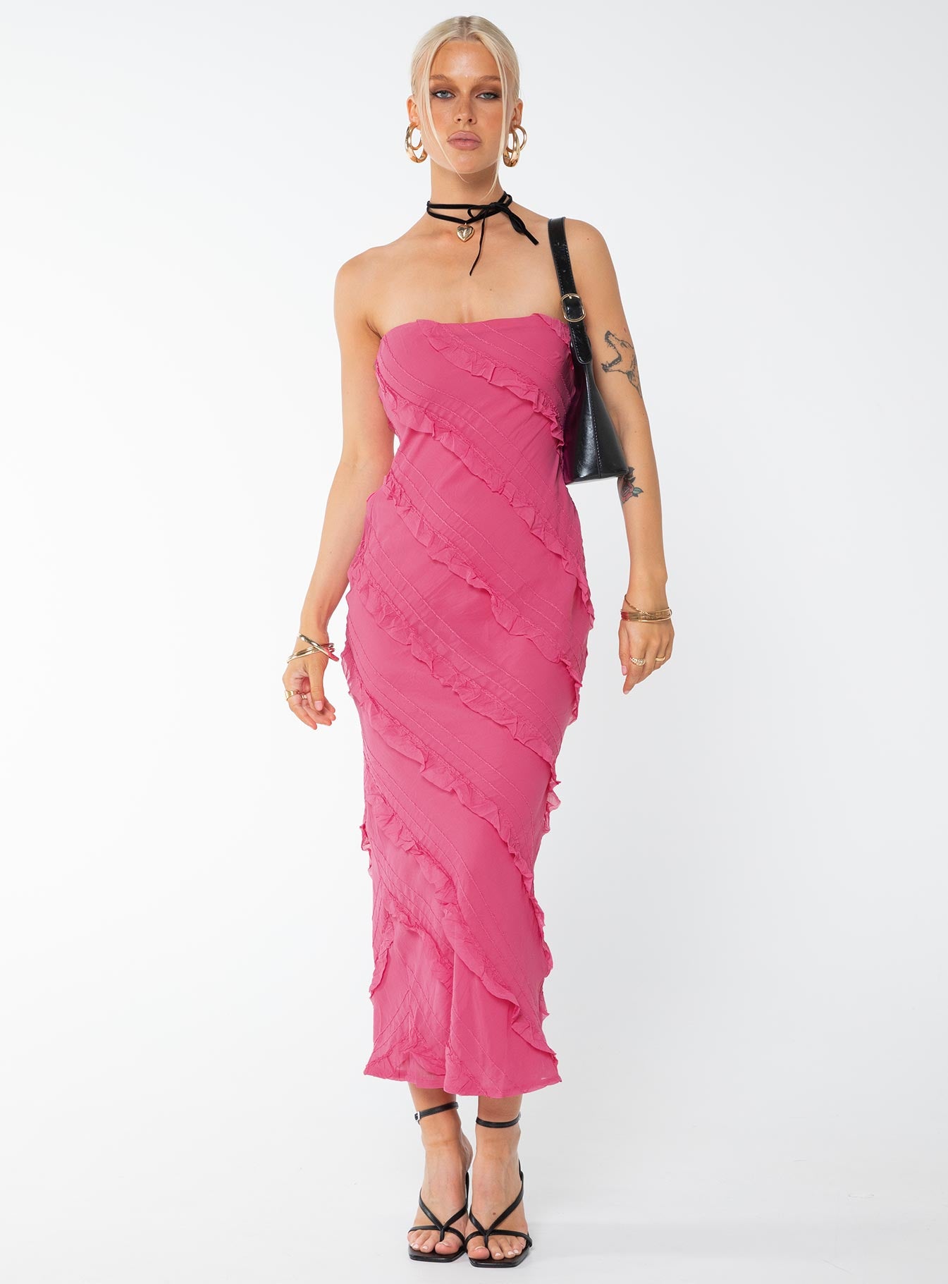 Baylie Maxi Dress Hot Pink - Image 3