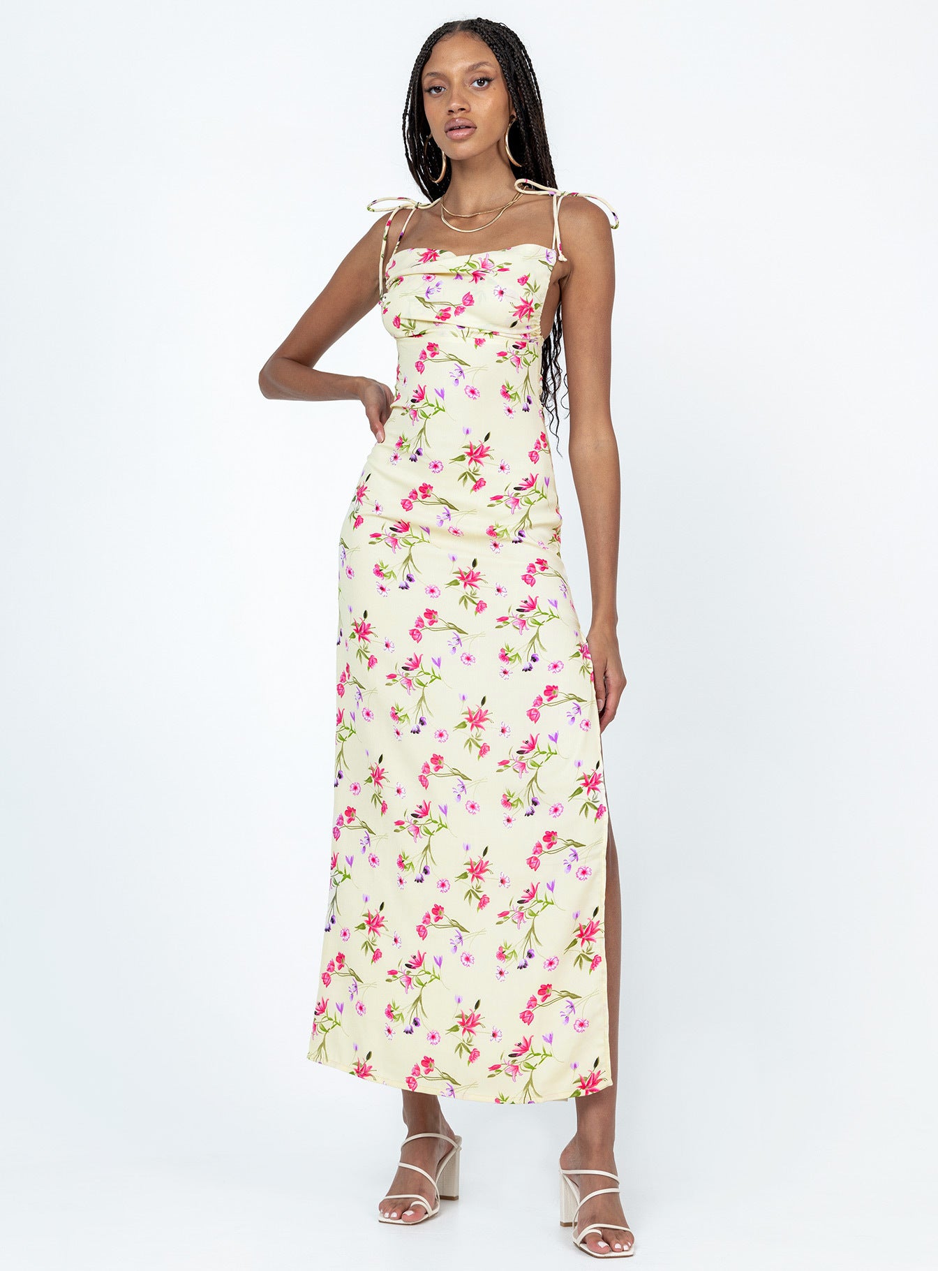 Arness Maxi Dress Yellow Floral - Image 2