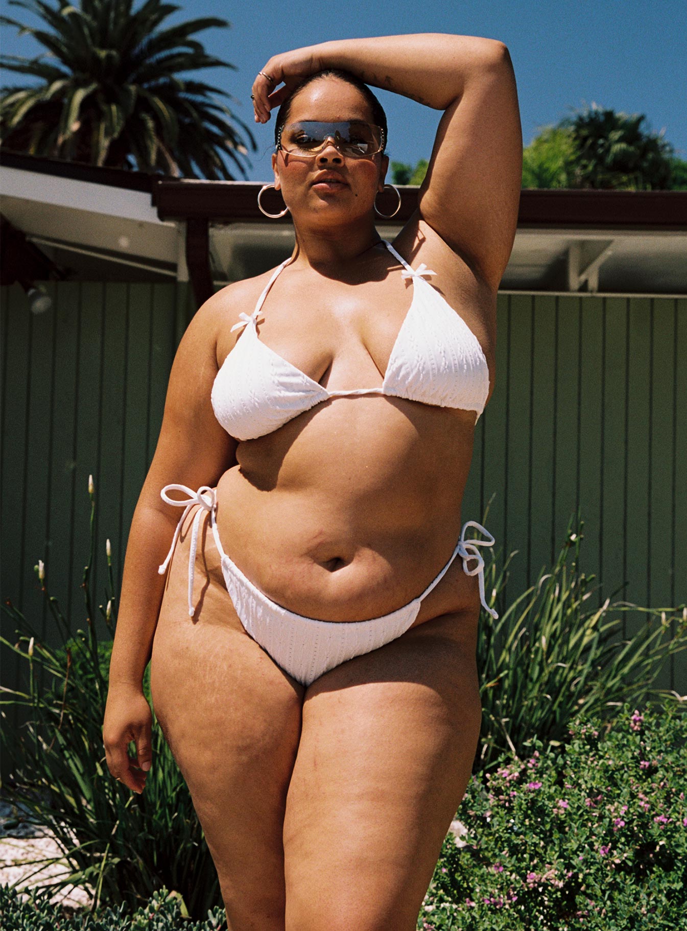 Jenner Triangle White Anglaise Bikini Top Curve - Image 2