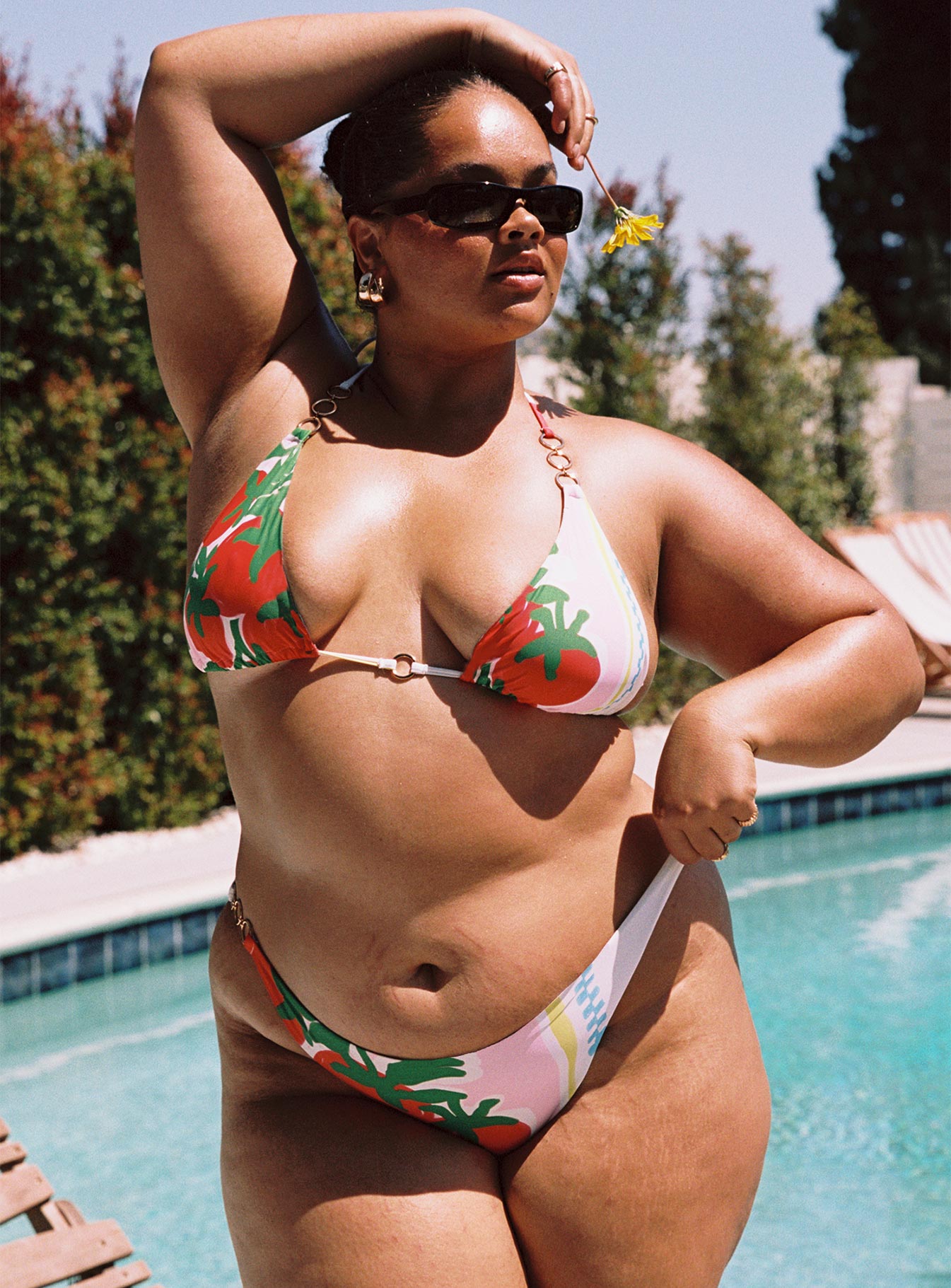 Renee Bikini Bottoms Red Multi Curve - Image 2