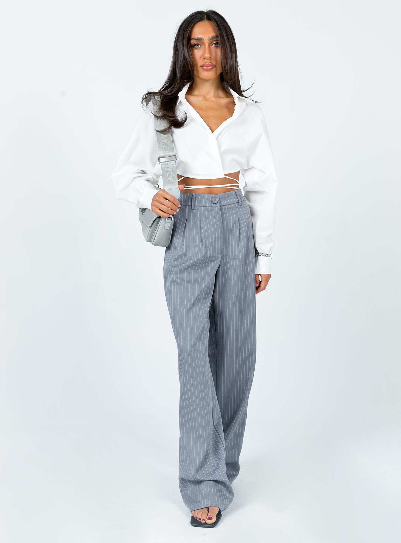 Archer Pants Pinstripe Grey Petite - Image 3