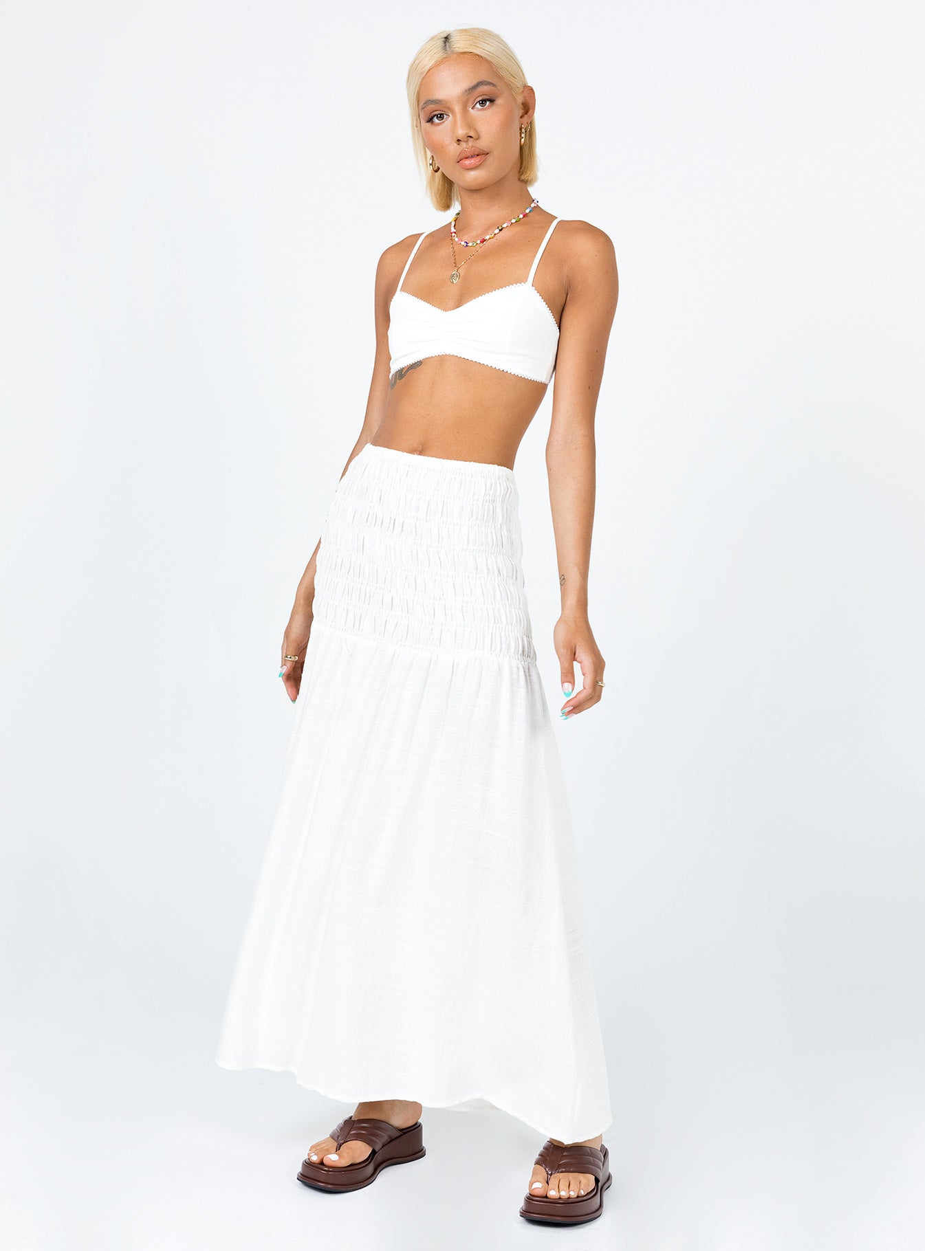 Porto Maxi Skirt White - Image 3