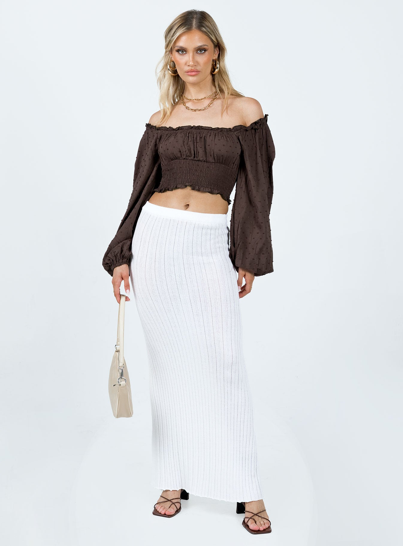 Love Galore Long Sleeve Top Brown - Image 2