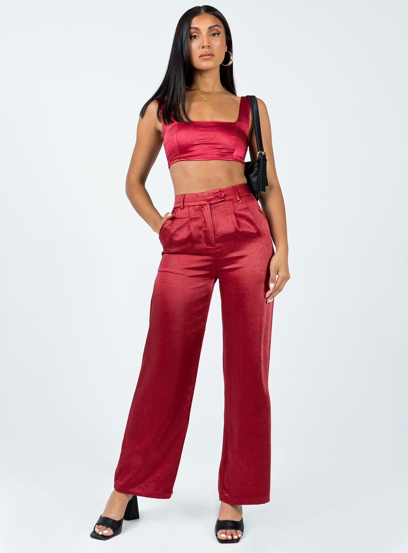 Huxley Satin Set Burgundy - Image 3