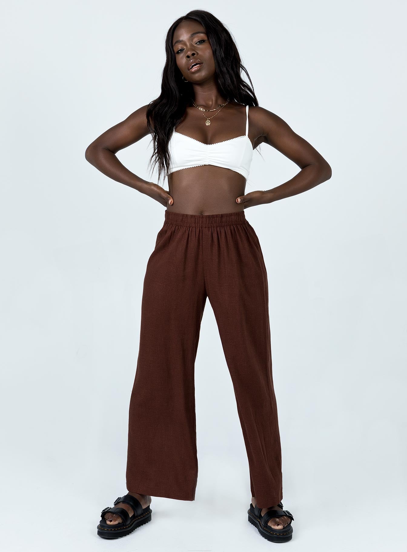 Louis Linen Blend Pants Brown - Image 2