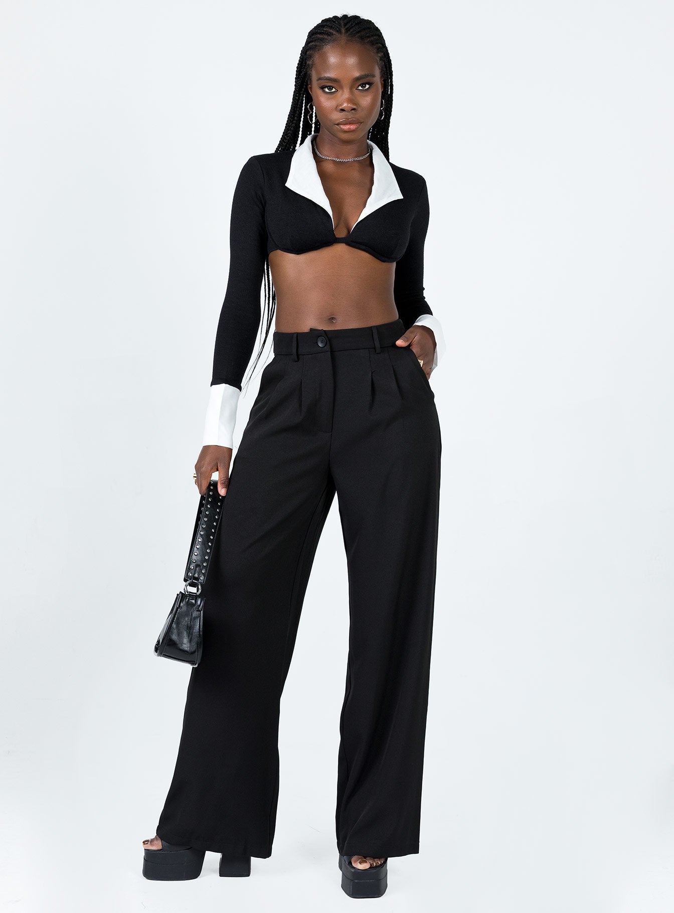 Rebecca Long Sleeve Top Black - Image 3