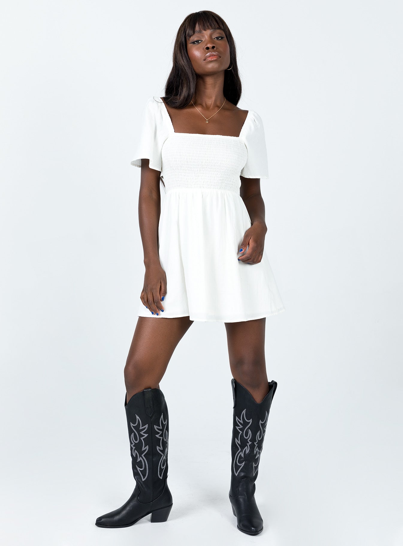 Summer Nights Mini Dress White - Image 2