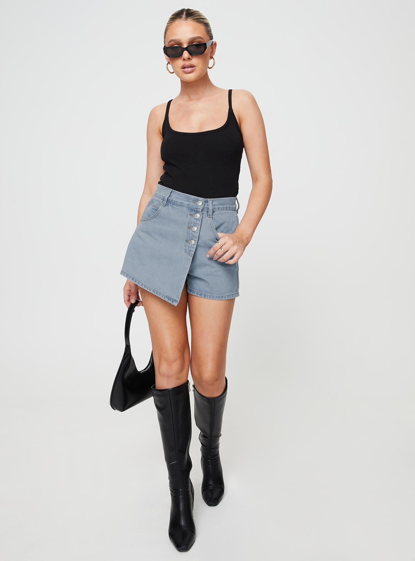 Merthyr Denim Skort Mid Wash - Image 2