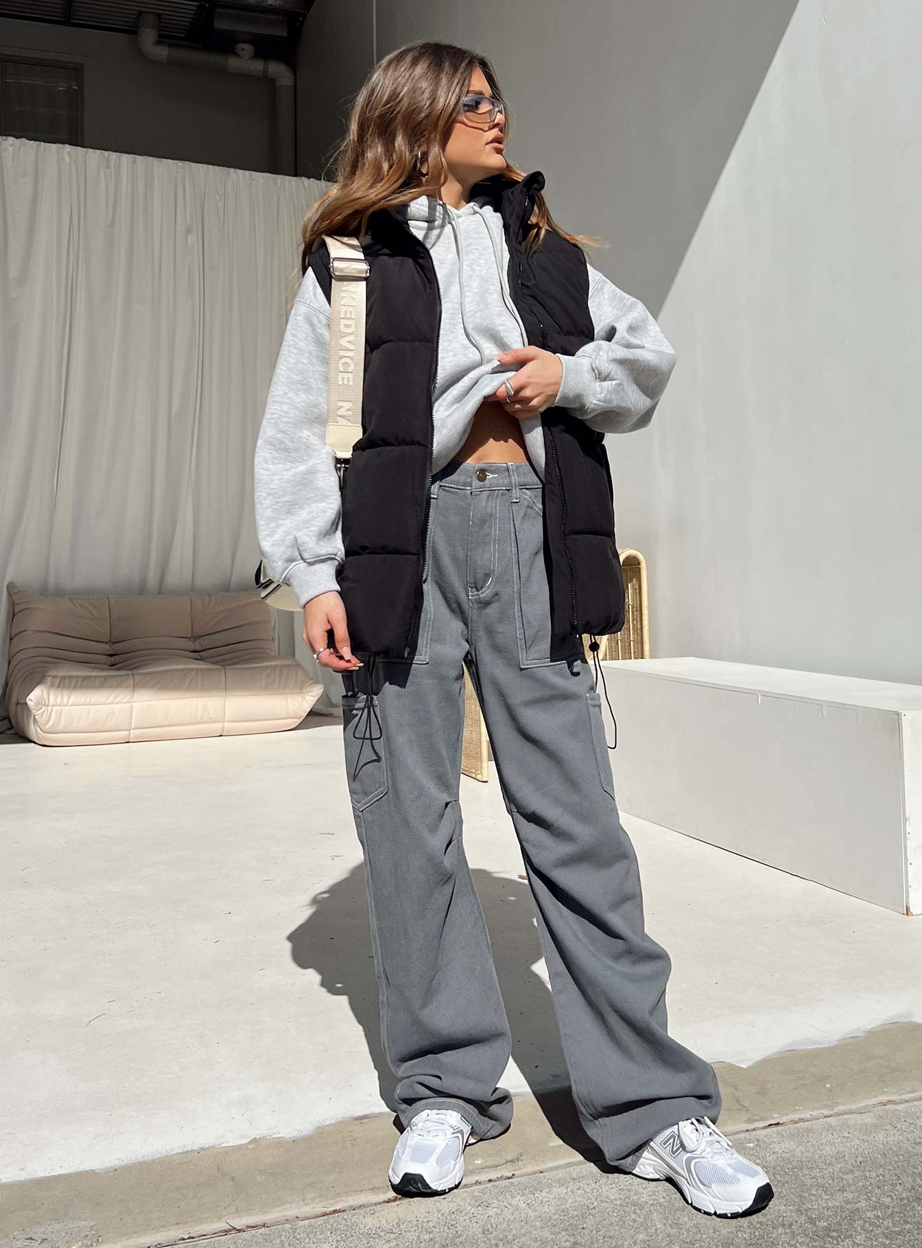 Edison Puffer Vest Black - Image 2