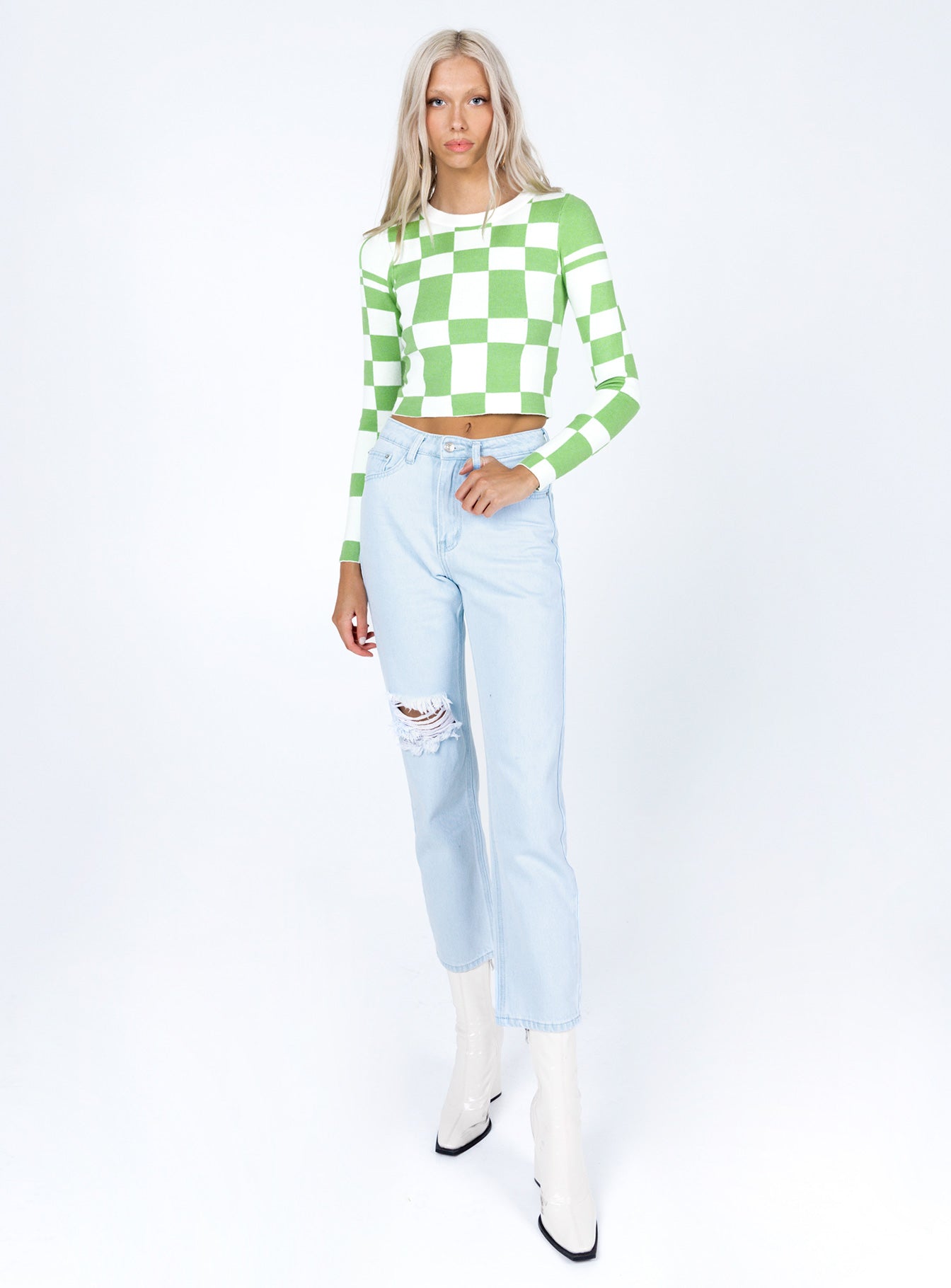 Palermo Straight Leg Light Wash Denim Jeans - Image 2