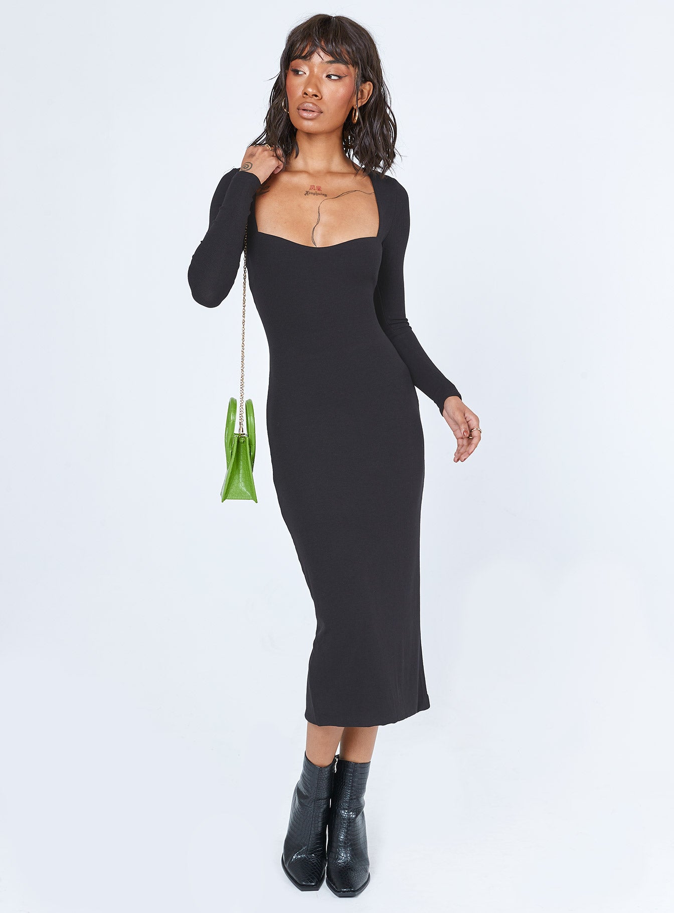 Nolan Midi Dress Black - Image 3